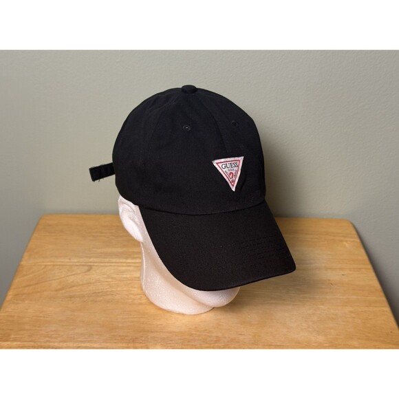 GUESS Logo Baseball Hat Unisex Adjustable Strap Black - Picture 1 of 5